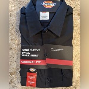 Dickies Men's Black Twill Button Down Shirt